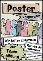 Vorschau - Mal- und Bastelvorlagen - kooperatives Poster, Klassengemeinschaft, Teambuilding, Respekt und Toleranz, Schuljahresbeginn - Deckblatt