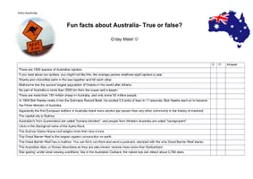 Vorschau - Arbeitsblätter - Einstieg Australia Fun facts - Interaktive Karte (Genially) - Seite 1