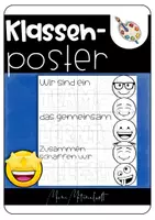 Vorschau - Poster - Emoji-Klassenzimmer: 30-teiliges kollaboratives Klassenposter - Deckblatt