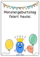 Vorschau - Mal- und Bastelvorlagen - Klassenmotto Monster Monsterklasse Geburtstagskalender - Seite 1