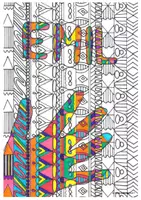Vorschau - Mal- und Bastelvorlagen - Kunststunde: Die gemusterten Namensschilder (A4) - Deckblatt