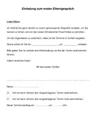 Vorschau - Arbeitsblätter - Elterngespräche. Einladungen editierbar - Seite 3