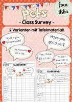 Vorschau - Stundenentwürfe - Pets - 2 Class Surveys / Interviews (favourite Pet / do you have a pet) - Deckblatt
