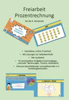 Vorschau - Arbeitsblätter - Interaktive Freiarbeit Prozentrechnung - online mit Zusatzmaterial - Deckblatt