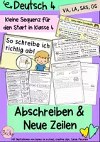 Vorschau - Arbeitsblätter - Neue Zeilen - richtiges Abschreiben in Klasse 4 - Deckblatt