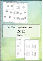 Vorschau - Arbeitsblätter - Geldbeträge berechnen - Klasse 1 - Station 7 - Deckblatt