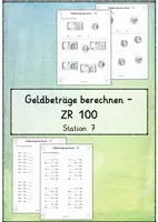 Vorschau - Arbeitsblätter - Geldbeträge berechnen - Klasse 2 - Station 7 - Deckblatt