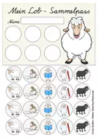 Vorschau - Fördermaterial/Inklusion - Schafklasse Grundschule Lobkärtchen Lob Sammelpass / Stempelkärtchen - Seite 1