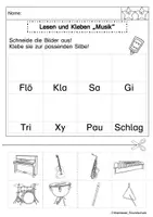 Vorschau - Arbeitsblätter - Lesen und Kleben: Musikinstrumente - Seite 2