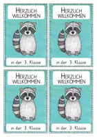 Vorschau - Anderer Materialtyp - Waschbär - Willkommen in der 3. Klasse - Begrüßungskärtchen nach den Sommerferien - Seite 3