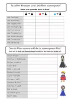 Vorschau - Arbeitsblätter - Zusammengesetzte Wörter inkl. Verb- und Adjektivzusammensetzungen (Farbgebung nach Montessori) - Deckblatt