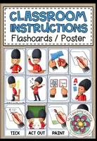 Vista previa - Decoración del aula - Classroom Instructions - Flash Cards/Poster - Portada