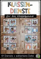 Vorschau - Poster - Klassendienste (Dienste in der Klasse) im Boho-Stil - Deckblatt