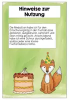 Vorschau - Mal- und Bastelvorlagen - Fuchsmedaille erster Schultag - Seite 1