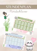 Vorschau - Mal- und Bastelvorlagen - Stundenplan für die Pandaklasse - Deckblatt