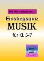 Vorschau - Arbeitsblätter - Einstiegsquiz Musik für Klasse 5 und 6 (oder 7) - Deckblatt