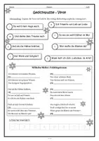 Vorschau - Arbeitsblätter - Lyrik im Winter: Gedichtpuzzle Verse - bunt & schwarz-weiß - Seite 2