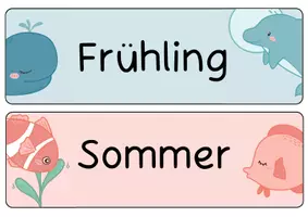 Vorschau - Mal- und Bastelvorlagen - Meeresklasse Jahreszeiten Schilder Meer - Seite 2