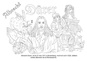 Aperçu - Fiches - ART: Coloriage sur Albrecht Dürer - Page de couverture