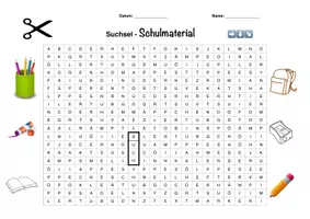 Vorschau - Arbeitsblätter - DaZ: Schulmaterial - Suchsel (mit Lösung) - Deckblatt