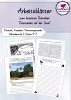 Vorschau - Arbeitsblätter - 4 Arbeitsblätter/ Vertretungsstunde "Kreatives Schreiben - Gestrandet auf der Insel" Klasse 5-7 - Deckblatt