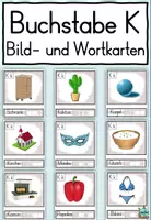 Vorschau - Präsentationen/Tafelbilder - Buchstabe K - Bild- und Wortkarten - Buchstabeneinführung DaZ / Deutsch - Deckblatt