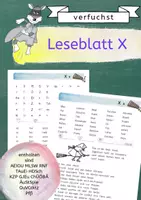 Vorschau - Arbeitsblätter - Leseblatt X: Buchst., Silben, Wörter, Sätze - AEIOU MLSWRNF TAuEiHDSch KZPGJEu ChÜÖÖBÄ ÄuStie QuVCcktz Pfß - Deckblatt