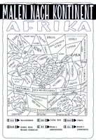 Vorschau - Arbeitsblätter - Malen nach Kontinent - AFRIKA Atlasarbeit - Seite 1