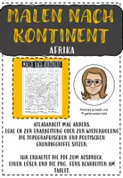 Vorschau - Arbeitsblätter - Malen nach Kontinent - AFRIKA Atlasarbeit - Deckblatt