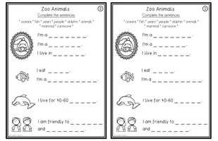 Vorschau - Arbeitsblätter - Zoo Animals A-Z - Dolphin Lapbook - Seite 3