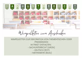 Vorschau - Poster - Wimpelkette Klassenzimmer Regenbogen - Deckblatt