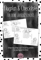 Vorschau - Arbeitsblätter - Flugplan & Checkliste zum Schreiben einer Gruselgeschichte - Deckblatt
