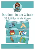 Vorschau - Präsentationen/Tafelbilder - Routinen in der Schule - 32 Schilder für die Klasse - Deckblatt