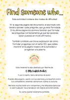 Vista previa - Hojas de trabajo - Find someone who - página 1