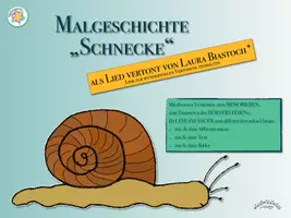 Vorschau - Mal- und Bastelvorlagen - Malgeschichte / rhythmisches Zeichnen „SCHNECKE“ (diverse Versionen u.a. mit & ohne Silbentrennern, im Querformat für Beamer / Tablet etc.) - auch als Lied - Deckblatt