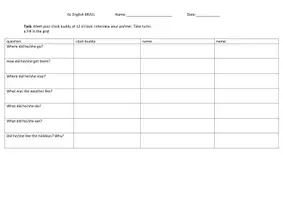 Vorschau - Arbeitsblätter - Interview sheets about holidays - Speaking & Listening - Seite 1