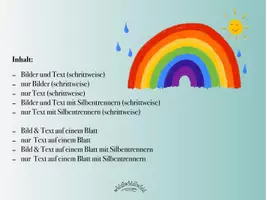 Vorschau - Mal- und Bastelvorlagen - Malgeschichte / rhythmisches Zeichnen „REGENBOGEN (6- & 7-farbig)“ (diverse Versionen u.a. mit & ohne Silbentrennern, im Querformat für Beamer / Tablet etc.) - Seite 1