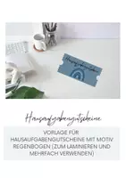 Vorschau - Anderer Materialtyp - Hausaufgabengutschein Motiv Regenbogen - Deckblatt