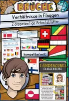 Vorschau - Arbeitsblätter - Bruchrechnung / Brüche - Verhältnisse in Flaggen (2 doppels. Arbeitsbl.) - Deckblatt