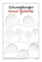 Vorschau - Arbeitsblätter - Schwungübungen Herbst: Igel/ Igelfamilie - Seite 2