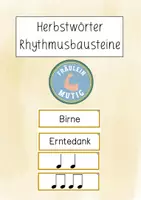 Vorschau - Arbeitsblätter - Herbstwörter Rhythmusbausteine - Deckblatt