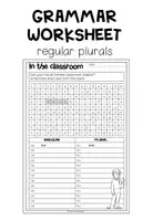 Vista previa - Hojas de trabajo - IN THE CLASSROOM - Grammar Worksheet (regular plurals) - página 1