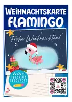 Vorschau - Arbeitsblätter - Flamingoklasse Postkarte Weihnachten / Klassentier Flamingo - Deckblatt