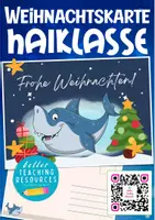 Vorschau - Arbeitsblätter - Haiklasse Postkarte Weihnachten / Klassentier Hai - Deckblatt