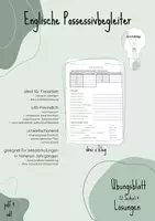 Vorschau - Arbeitsblätter - Englische Possessivbegleiter (possessive adjectives) - Deckblatt