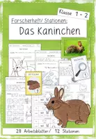 Vorschau - Arbeitsblätter - Forscherheft/ Stationenlernen: Das Kaninchen (Klasse 1-2) - Deckblatt