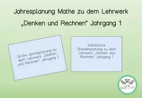 Vorschau - Stundenentwürfe - Materialpaket_Ganzjahresplanung Mathematik Denken und Rechnen Jahrgang 1 - Deckblatt