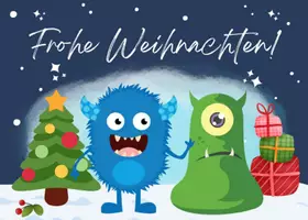 Vorschau - Arbeitsblätter - Monsterklasse Postkarte Weihnachten / Klassentier Monster - Seite 1
