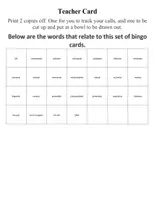 Vorschau - Spiele - Cell Biology Bingo - Great for Review and Cover Lessons - Seite 1