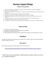 Vorschau - Spiele - Human Impact Bingo - Great for Review and Cover Lessons - Deckblatt